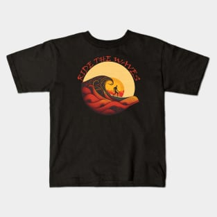 Ride the Waves 1 Kids T-Shirt